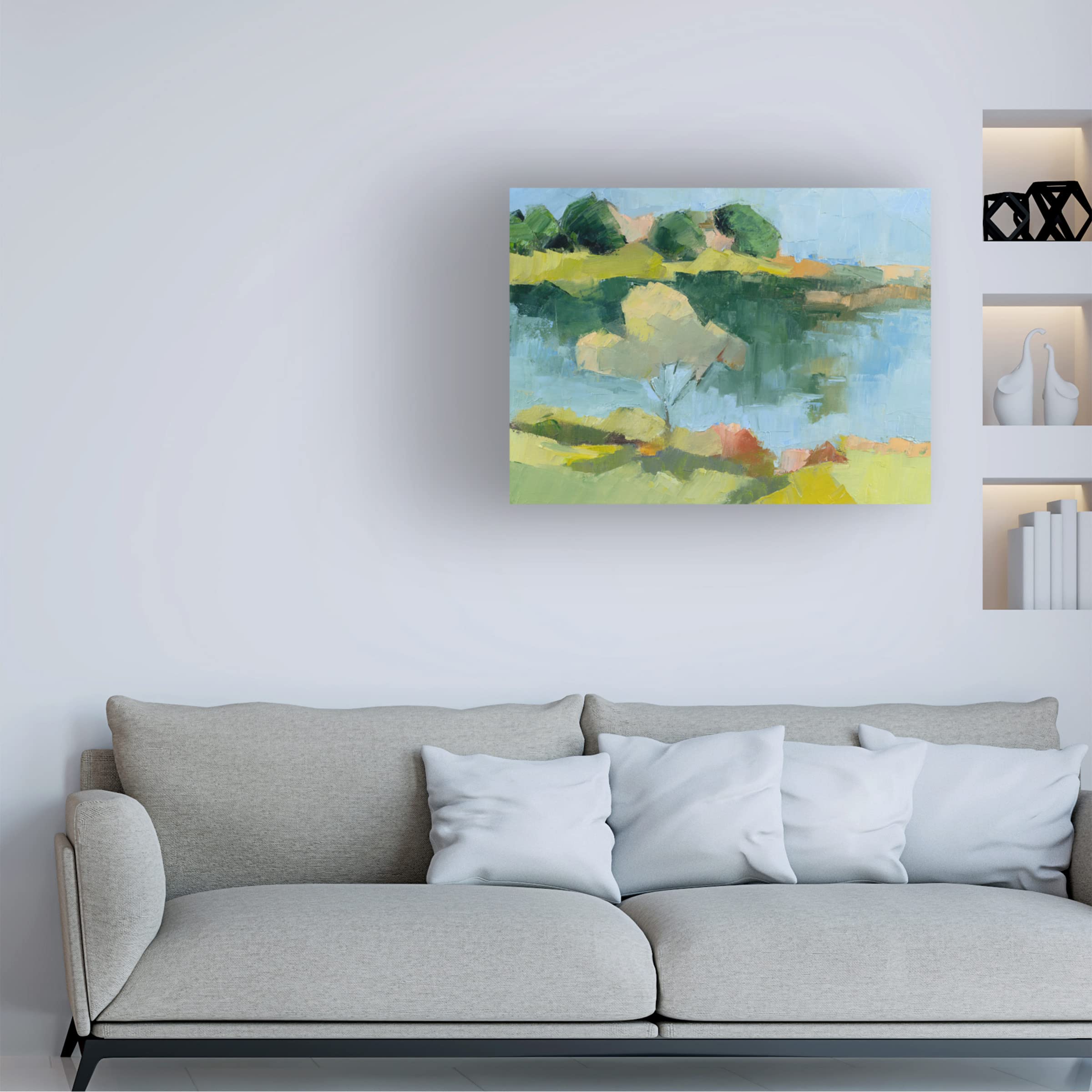 Trademark Fine Art 'Cape Neddick' Coastal Landscape Canvas Painting by Toby Gordon - Perfect for Beach House Decor & Living Room Wall Art