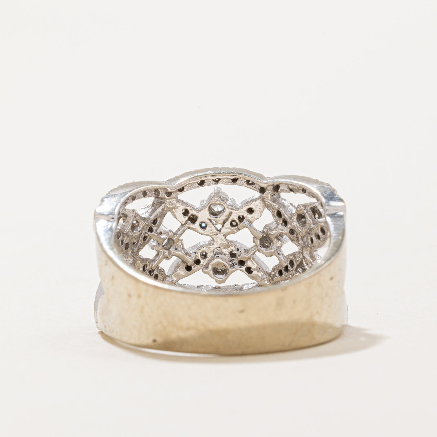 Exquisite Diamond Lattice Ring - 0.77 Carat Total Weight (CTW) - Size 6 - Elegant Wedding Band, Anniversary Gift, or Everyday Luxury Jewelry for Women
