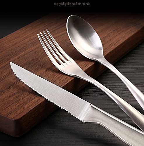 Premium Stainless Steel Dinner Forks Set of 6 - 8.3 Inch Matte Silverware for Restaurants, Home & Parties - Dishwasher Safe Cutlery for Fine Dining, Wedding & Everyday Use