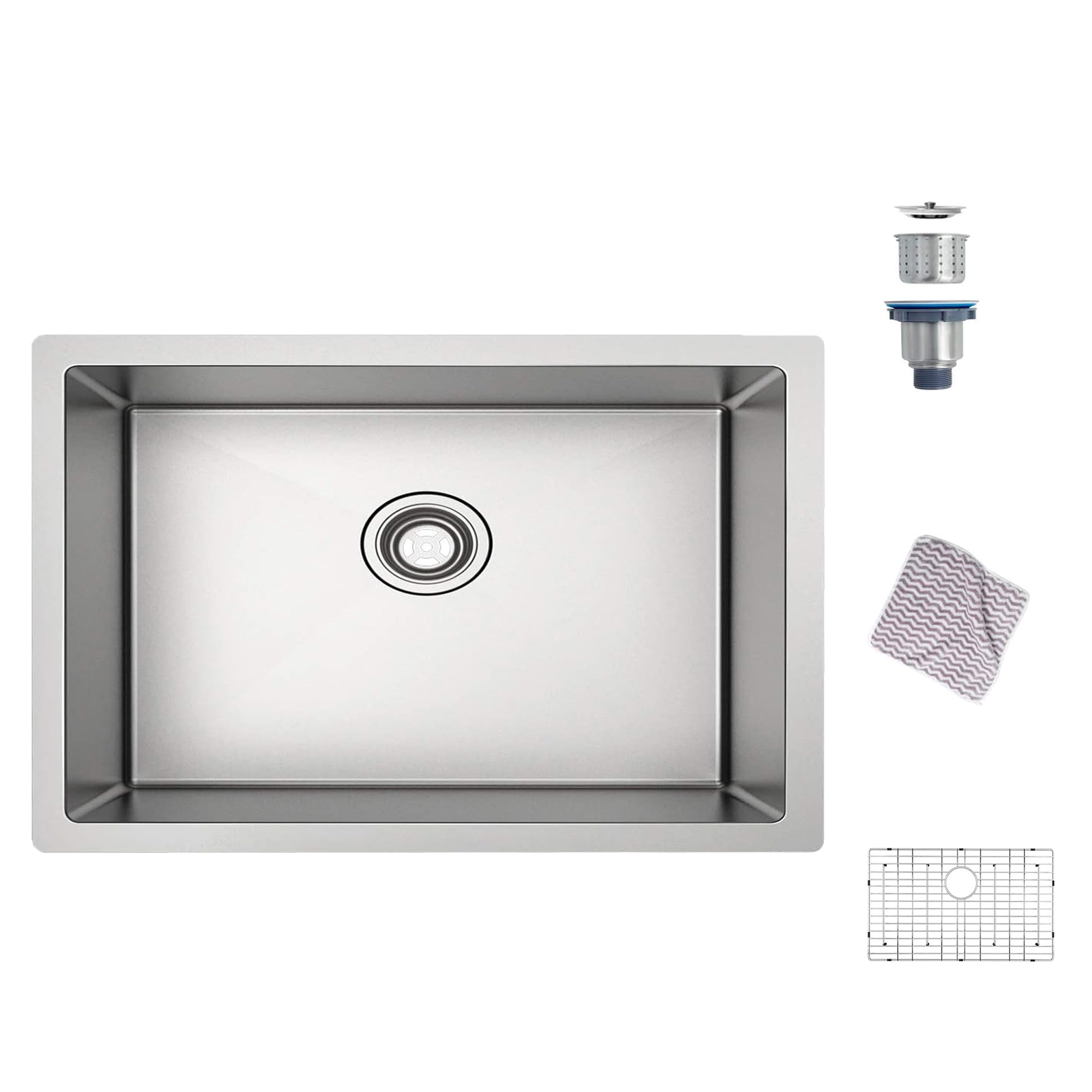 TORVA 30-Inch Undermount Kitchen Sink - Premium 304 Stainless Steel Single Bowl Bar Sink with 10-Inch Deep Basin - Perfect for Restaurants, Bars, and Home Kitchens