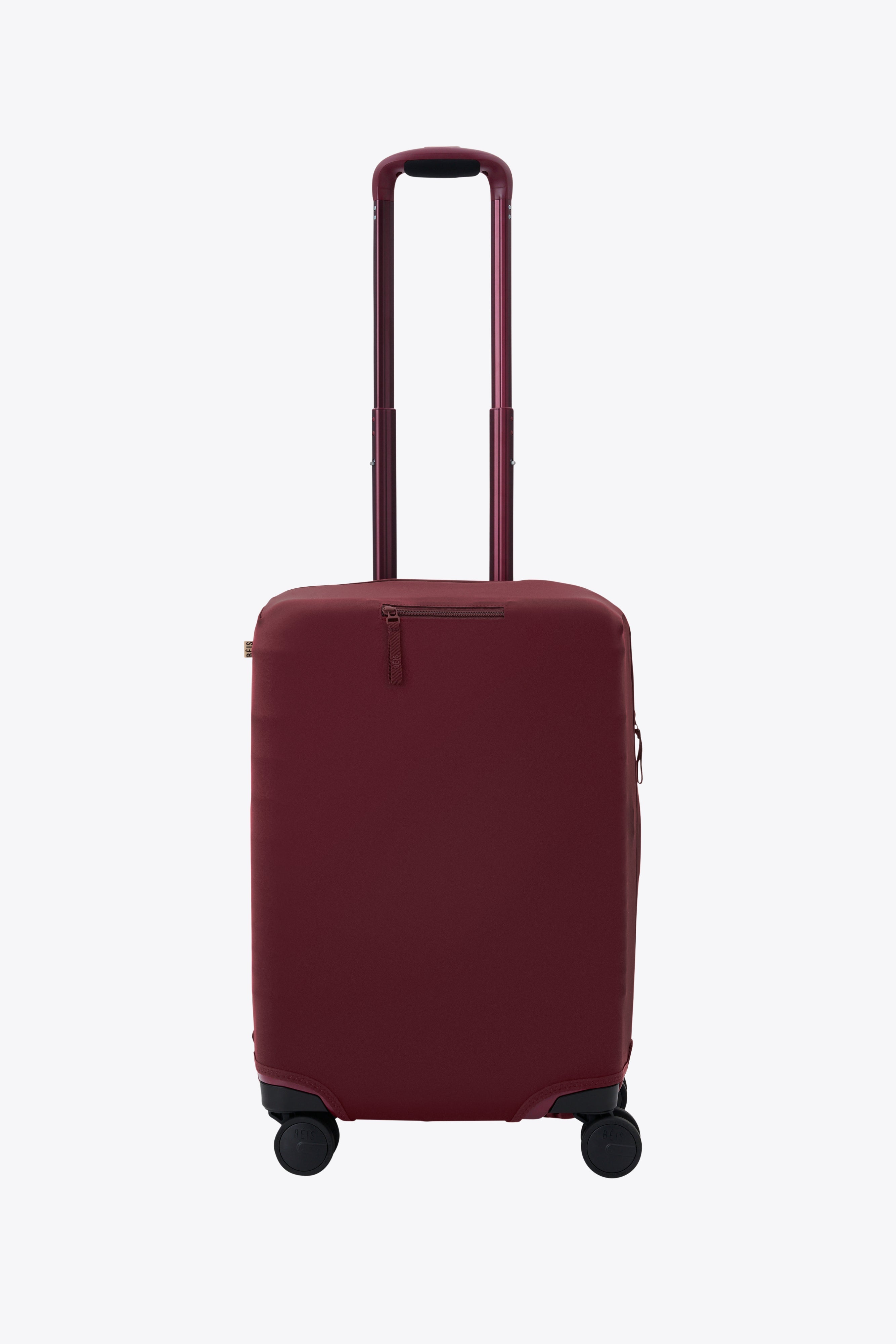 Premium Burgundy Carry On Luggage Cover - Waterproof & Scratch-Resistant Travel Suitcase Protector for Airplane, Business Trips & Vacation Travel Accessories
