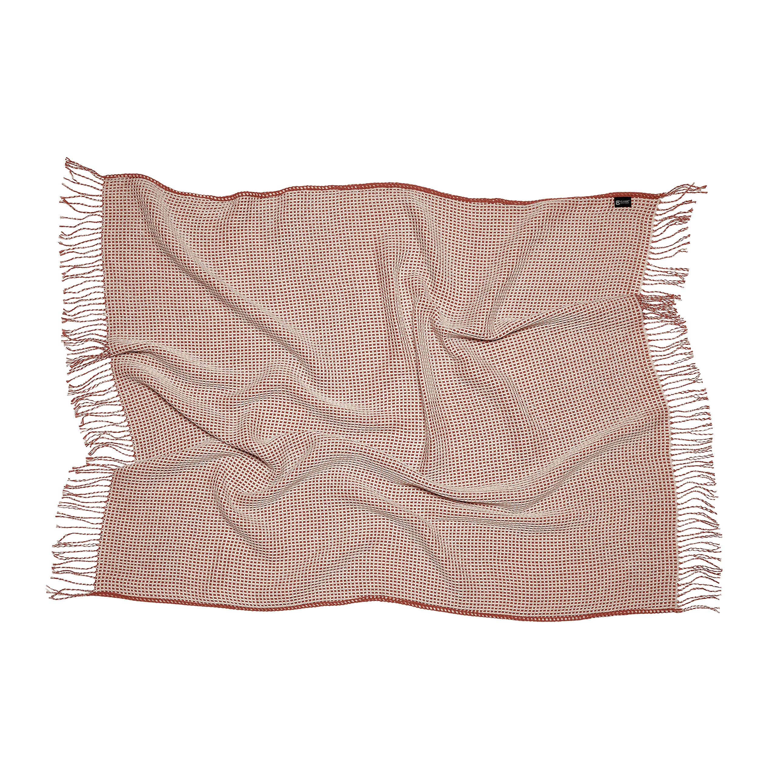 Classic Accessories 66x59 Inch Reversible Spice Indoor Outdoor Throw Blanket for Sofa, Bed, and Patio Use