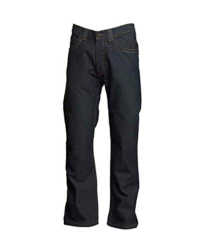 LAPCO FR Modern Flame Retardant Work Jeans for Men - Relaxed Fit Low-Rise Bootcut Washed Denim Pants (P-INDM48) - Ideal for Construction, Welding & Industrial Safety Work