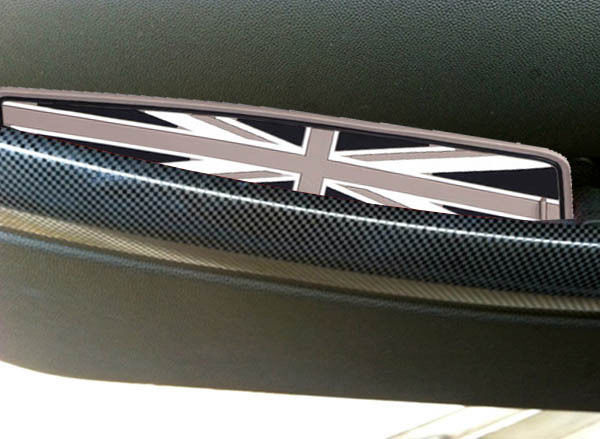 Black Union Jack UK Flag Style Coasters for MINI Cooper - 4-Piece Set for Cup Holders & Side Door Mats | British-Themed Car Accessories for MINI Cooper Owners