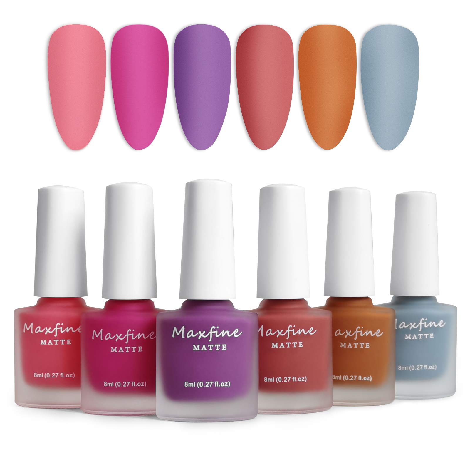 6 Colors Matte Nail Polish Set - Mist Effect Velvet Gel Polish Kit, Long Lasting Waterproof Nail Art (8ml/Bottle) for Salon & Home Manicure, Perfect for Parties, Weddings & Everyday Wear