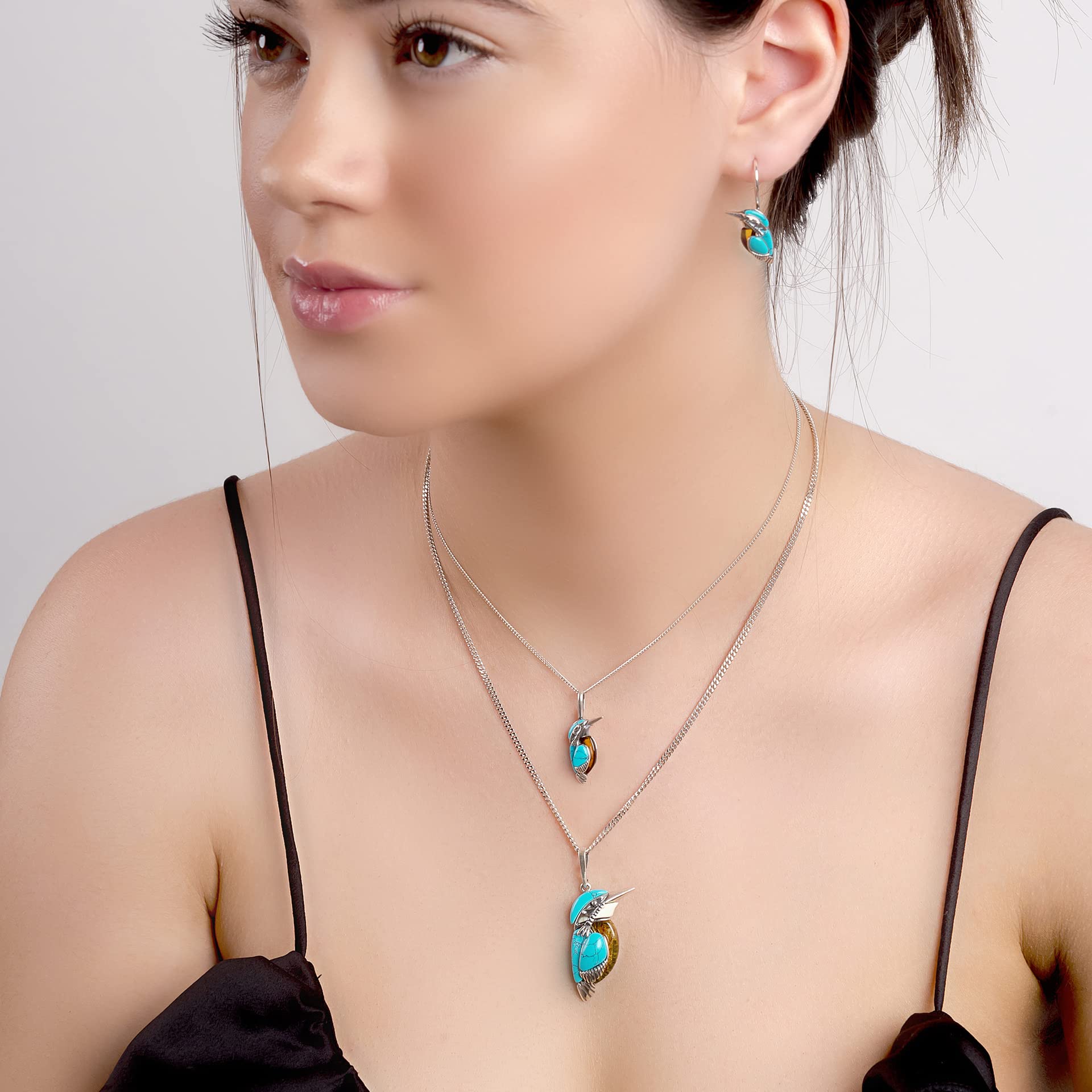 HENRYKA Kingfisher Bird Jewelry - Sterling Silver Pendant Necklace | Elegant Statement Piece for Women | Perfect Gift for Birthdays, Anniversaries & Special Occasions