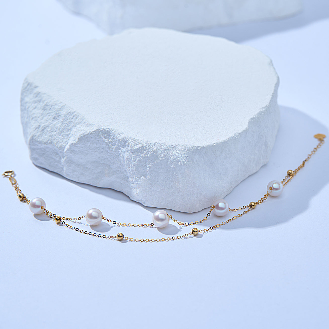 18K Solid Gold Freshwater Pearl Bracelet for Women | Elegant Jewelry Gift for Birthday, Anniversary & Special Occasions | KB00056