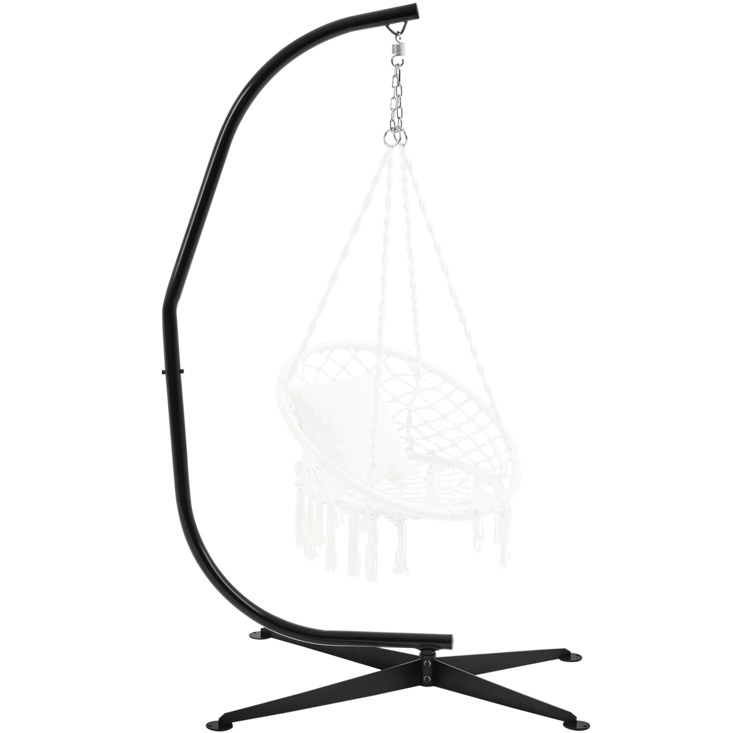 Yaheetech Heavy Duty Hammock Chair Stand - 300lb Weight Capacity C-Stand with Buckle & S-Hook for Hanging Chairs, Swings - Free Rotation Design for Indoor/Outdoor Use in Bedroom, Patio, Garden Relaxation