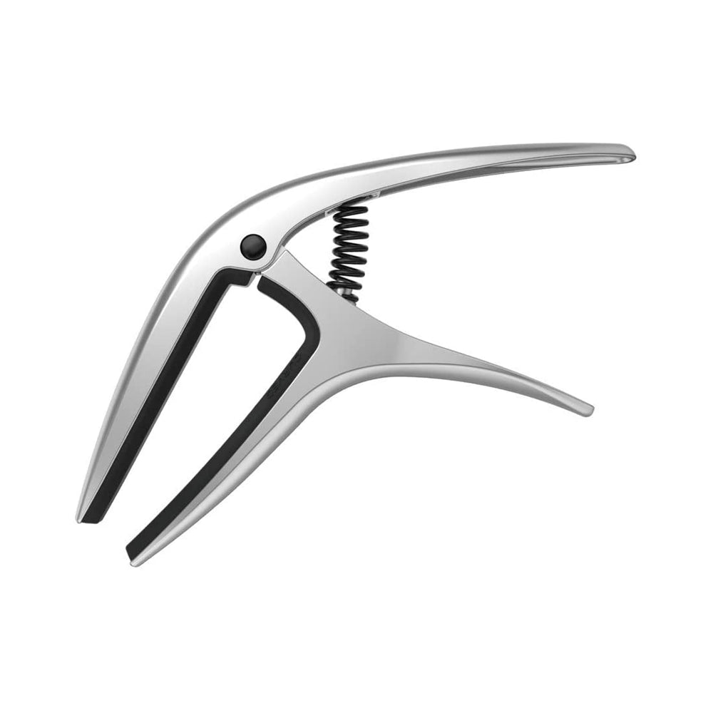 Ernie Ball P09601 Silver Axis Dual Radius Capo - Premium Guitar Capo for Acoustic & Electric Guitars - Perfect for Live Performances & Studio Recording