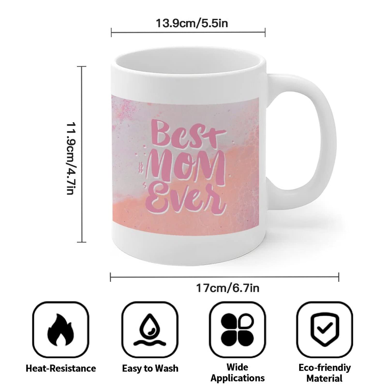 11oz Ceramic Coffee Mug - Happy Mother's Day Gift for New Moms, Inspirational Tea Cup with Glossy Finish | Perfect for Coffee Lovers, Office Use & Cozy Home Brewing