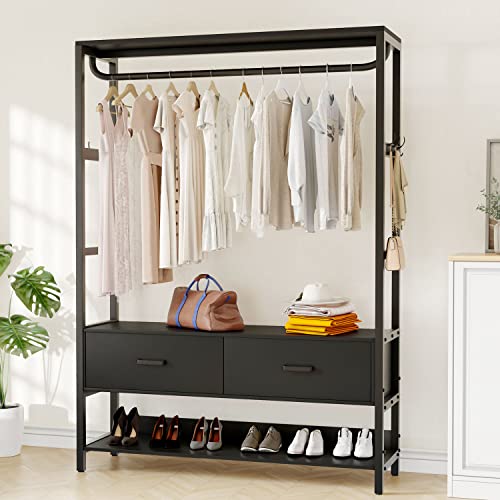 Black With Drawers and Hooks