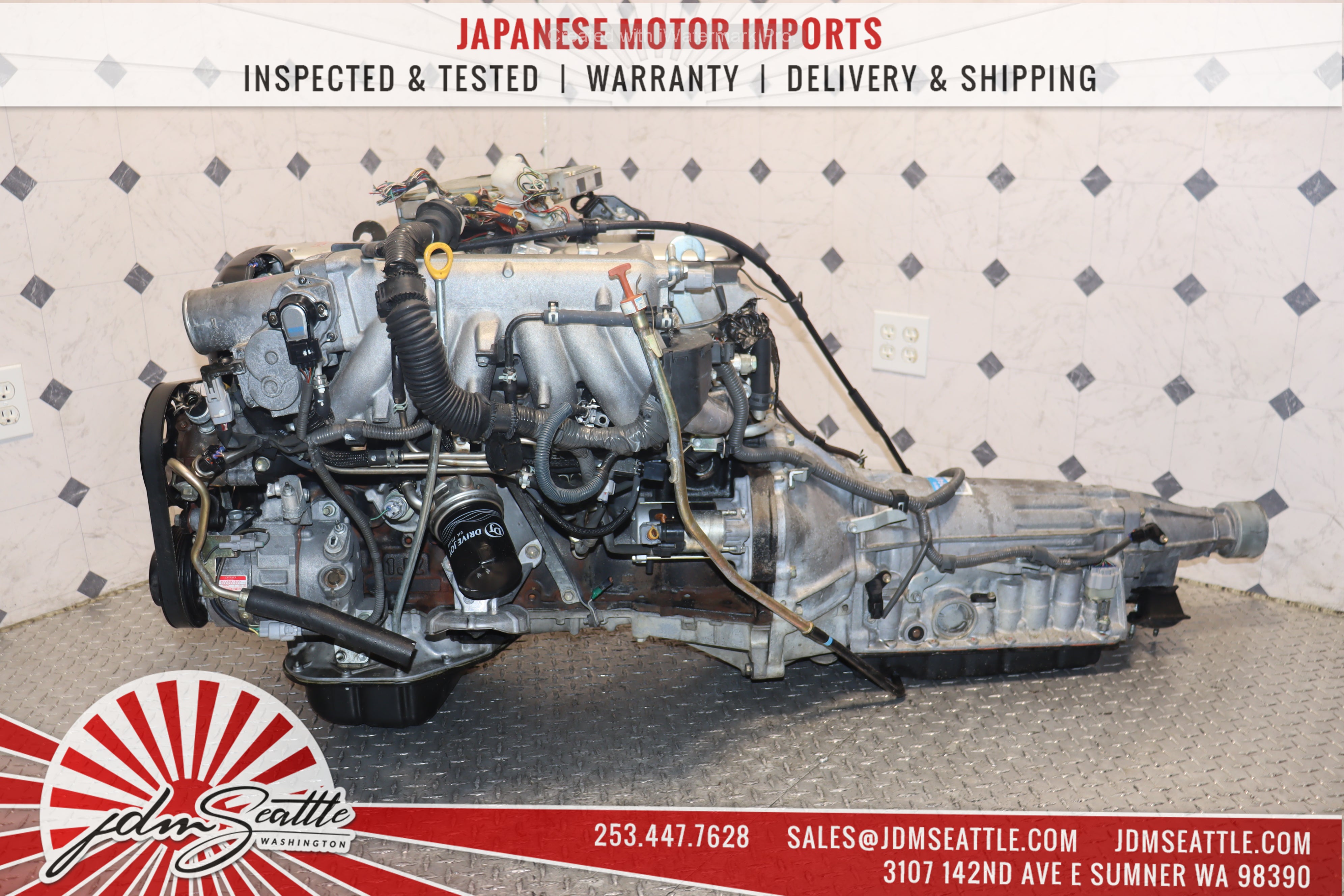 JDM 1JZ-GTE VVTi Turbo Engine & Automatic Transmission Kit - Compatible with Lexus IS300 GS300, Toyota Chaser Mark II, Soarer - Perfect for 1JZ Engine Swap & Performance Upgrades - Ideal for Racing, Drifting & Car Restoration Projects