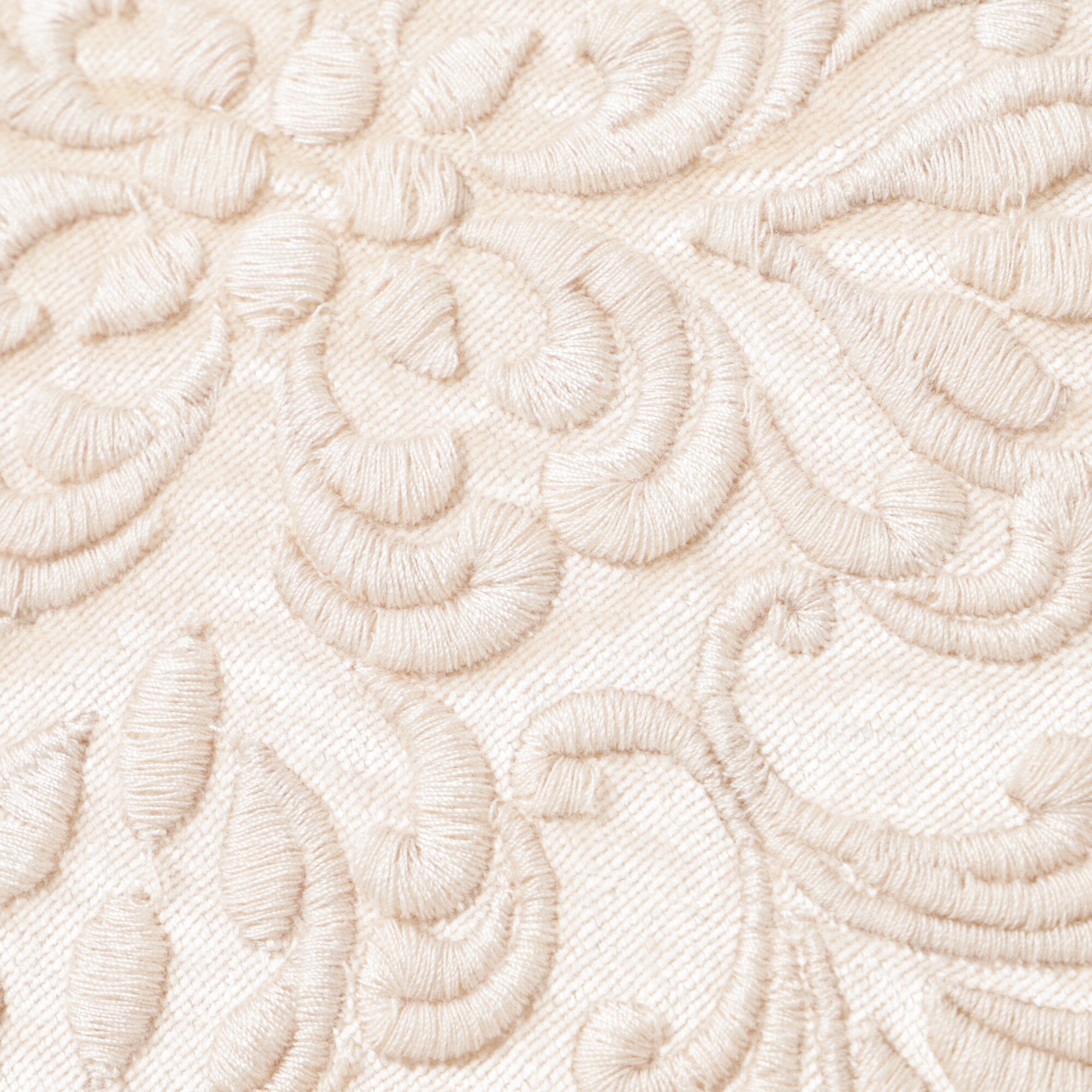 Embroidered Ornament Cushion Cover 45x45cm Beige - Elegant Home Decor for Sofa, Bed & Living Room