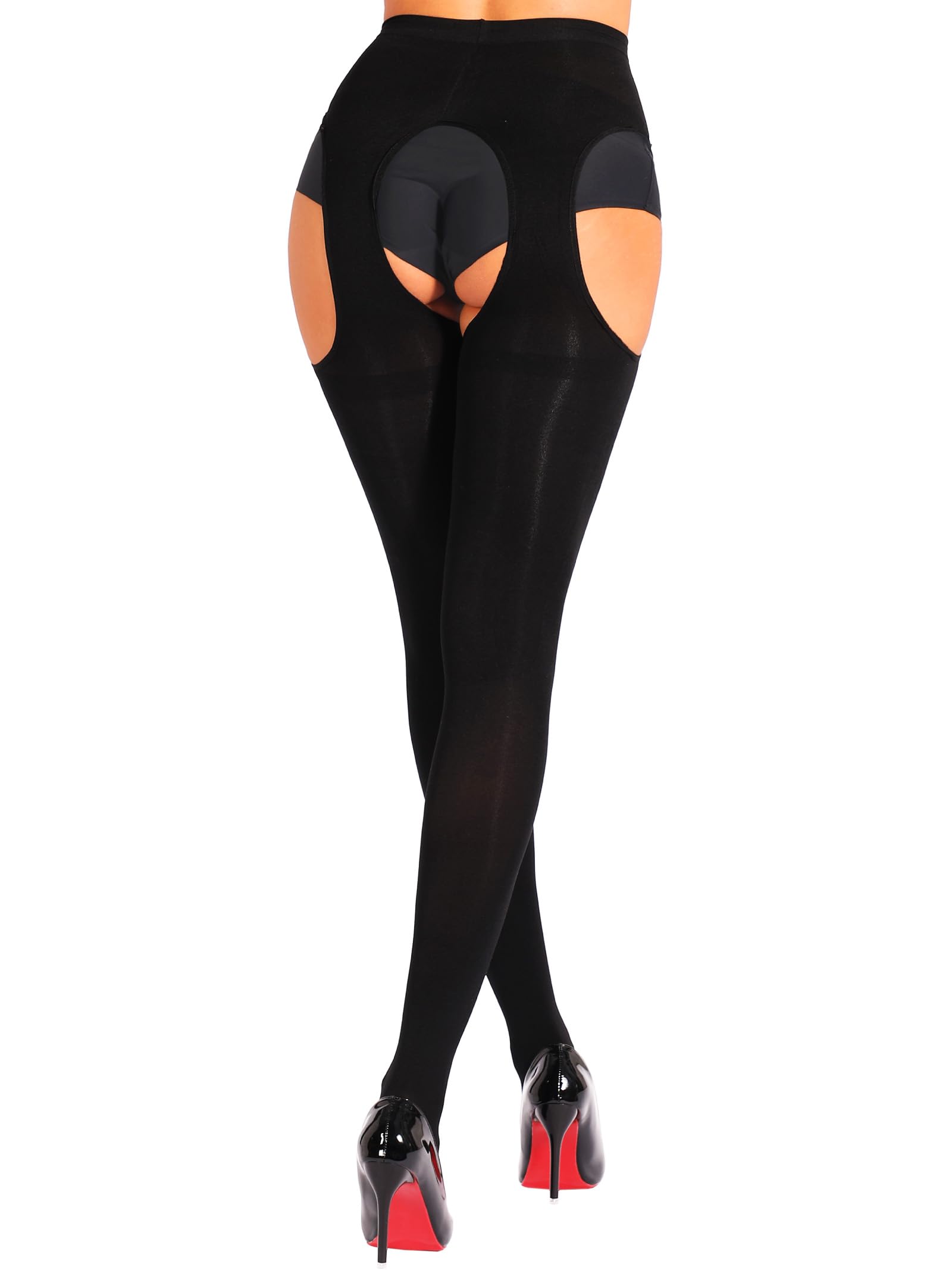 HONENNA Women's Sexy Suspender Tights with Garter Belt - High Waist Shaping Pantyhose & Stockings for Shapewear, Lingerie Outfits & Special Occasions