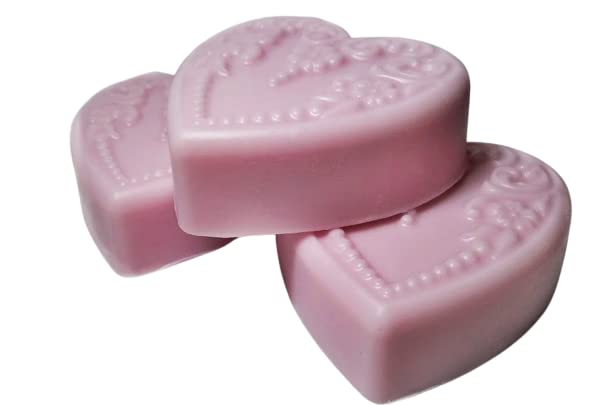 3-Piece Extra Large Heart-Shaped Carnation Scented Soap Set with Shea Butter & Goat Milk - Romantic Gift for Valentine's Day, Wedding Favors, or Bathroom Decor