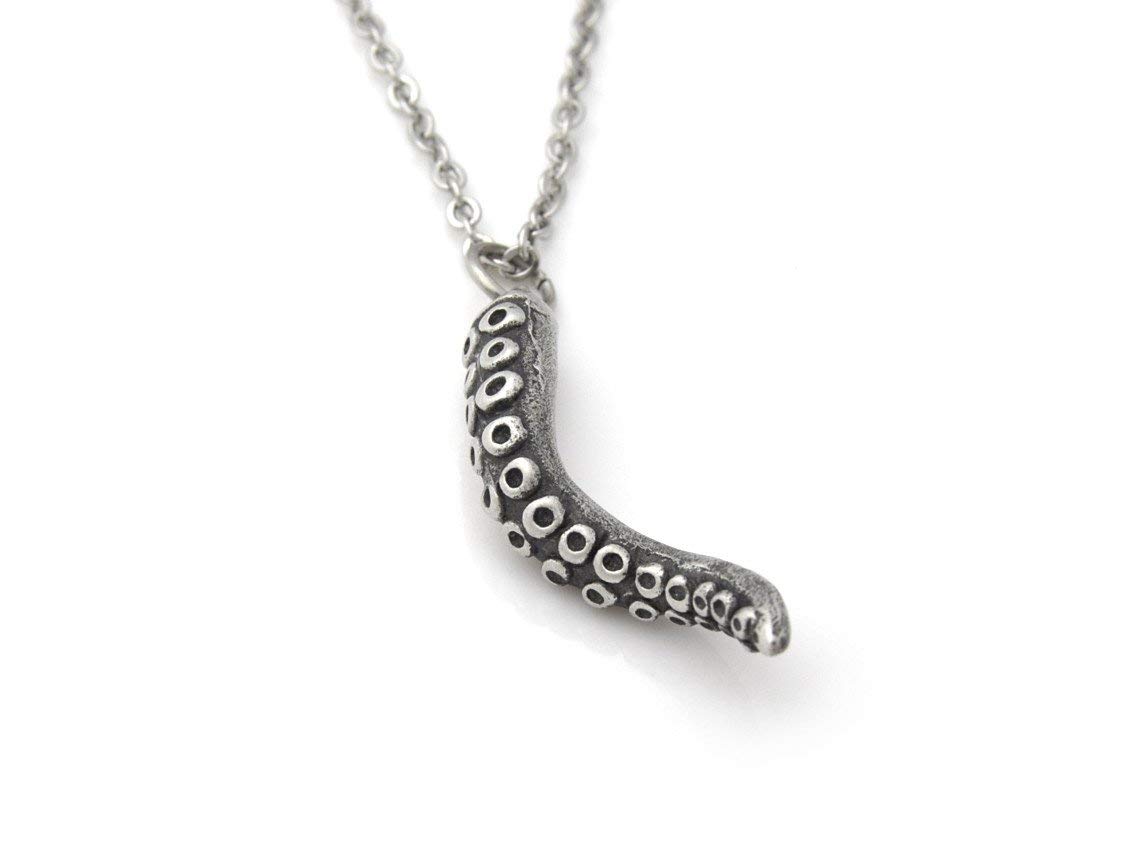 Unique Octopus Tentacle Pendant Necklace - Handmade Squid Arm Charm Jewelry for Women - Perfect for Beach Parties, Ocean-Themed Events & Boho Fashion