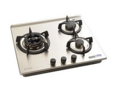 Ellane EH 2800 45cm Stainless Steel Box Hood with EB 248SV 3 Burner Gas Hob - Modern Kitchen Ventilation System for Home Cooking & Professional Chefs