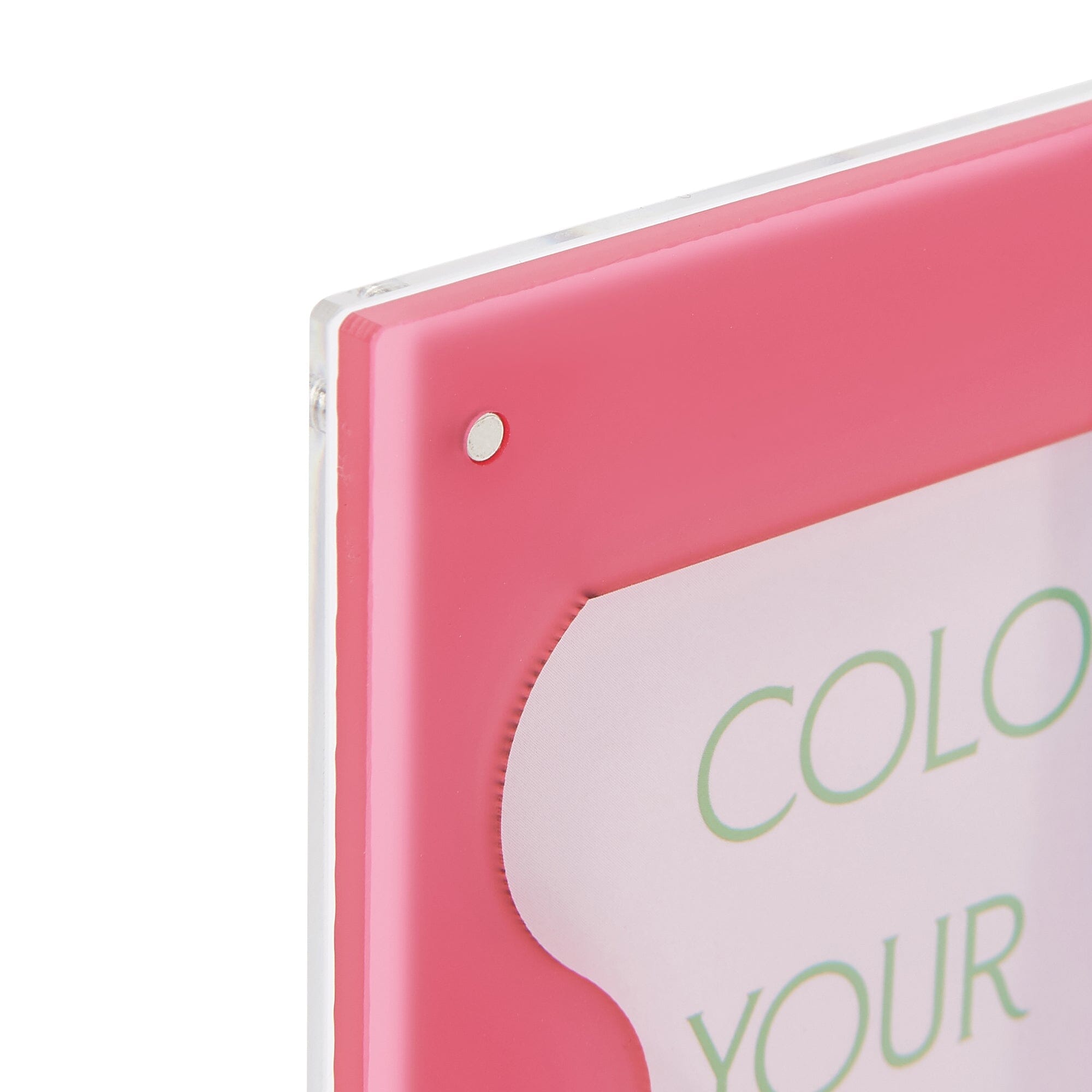 Vibrant Pink and Blue Acrylic Picture Frame - Perfect for Home Decor, Office Display, and Gift Giving