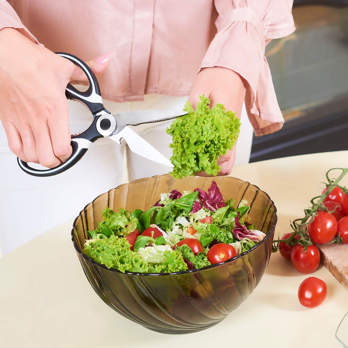 Joeji's Heavy Duty Kitchen Scissors - Meat, Vegetable & Pizza Shears for Tough Cutting Tasks - Perfect for Food Prep & Cooking