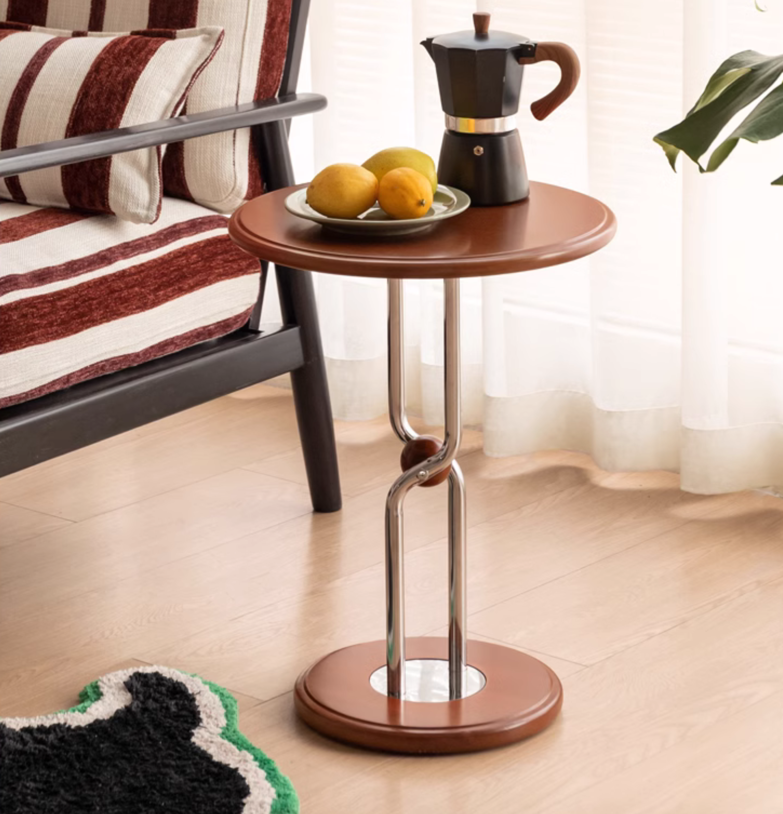 Modern Poplar Solid Wood Bauhaus Style Side Table - Minimalist Nightstand, End Table for Living Room, Bedroom, or Office - Perfect for Coffee, Books, and Decor