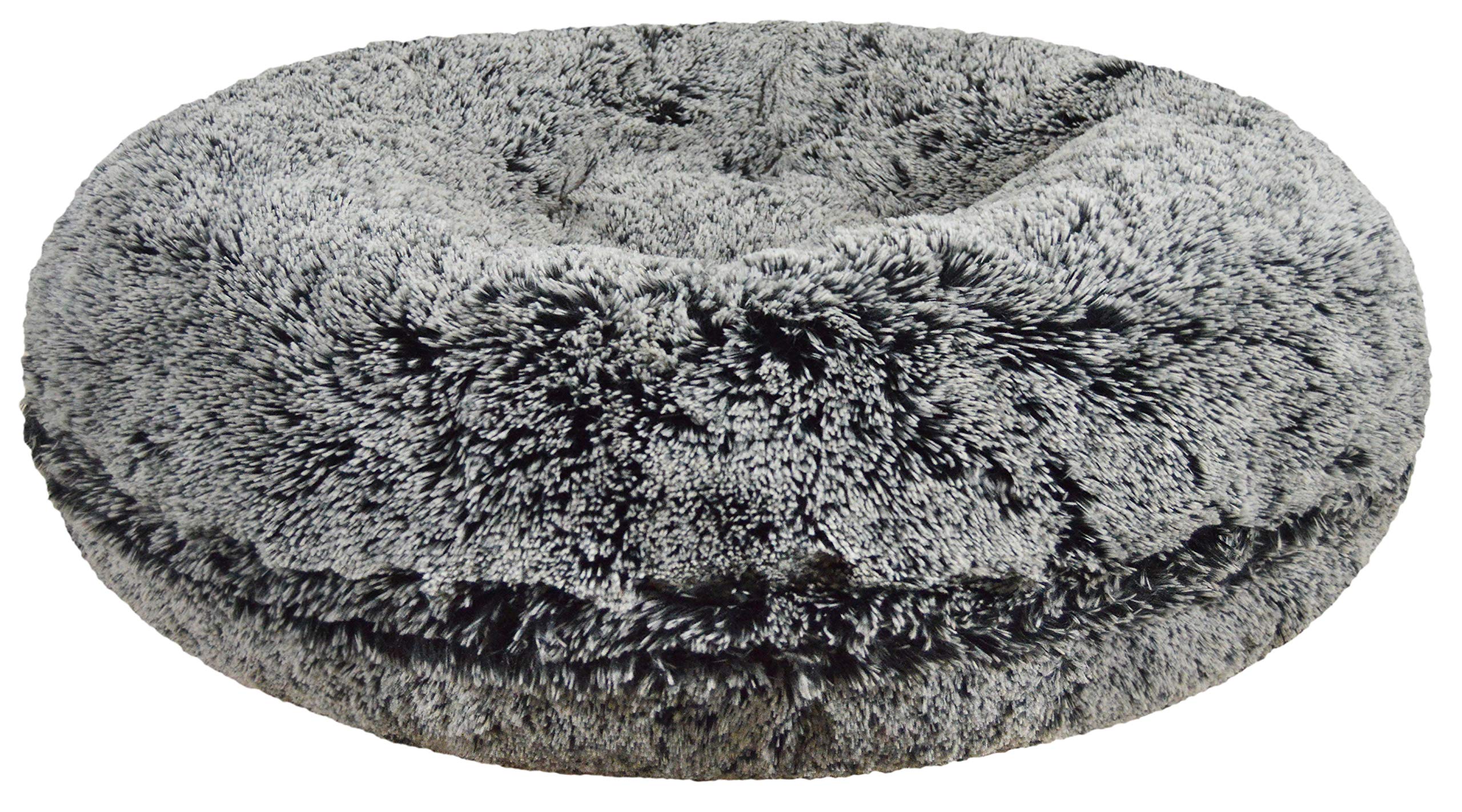 Bessie and Barnie Plush Faux Fur Donut Dog Bed - Waterproof Washable Round Pet Bed for Small Medium Large Dogs - Cozy Calming Bed for Puppies & Adult Dogs - Perfect for Bedroom, Living Room & Crate