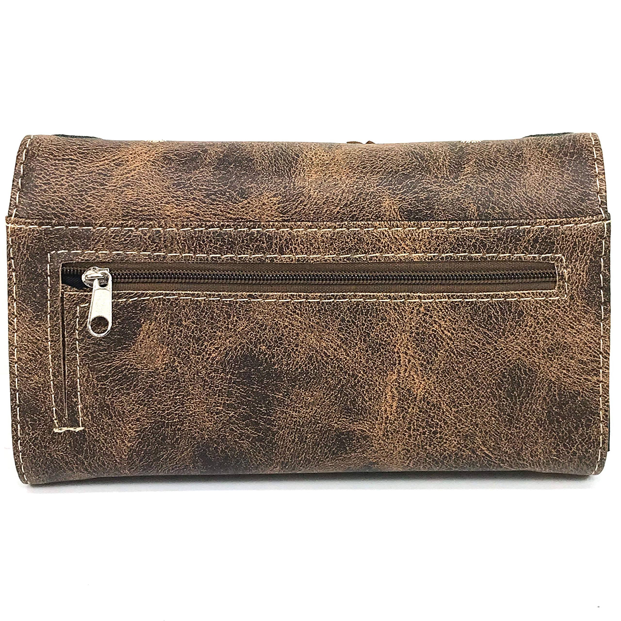 Zelris Western Silver Rhinestone Cross Conceal Carry Handbag Wallet Set for Women - Stylish & Functional Purse for Church, Parties, and Everyday Use