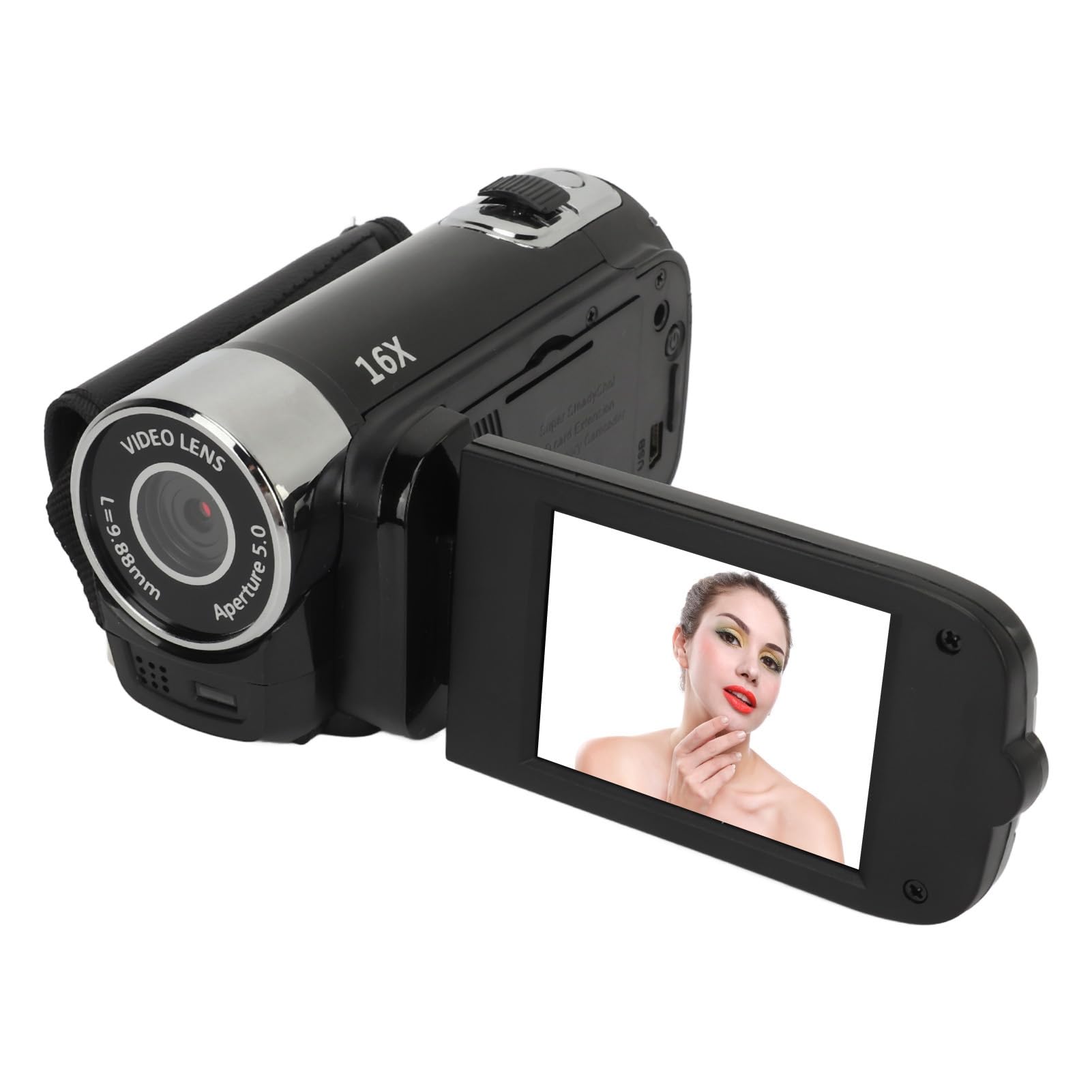 **1080P 16MP Kids Video Camera with 16X Digital Zoom - HD Vlogging Camcorder for Toddlers, Boys & Girls - Perfect for Birthday Gifts, Travel & Family Recording (Black)**
