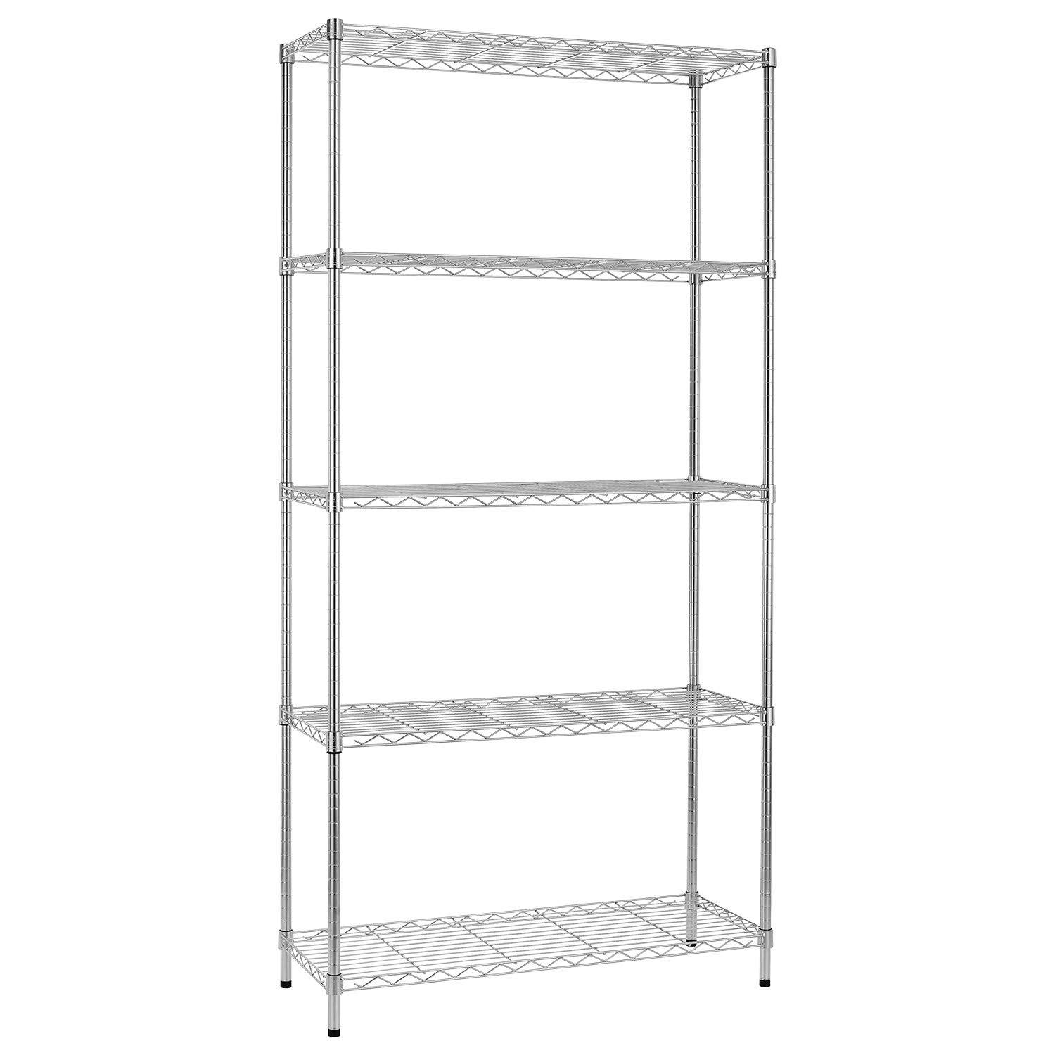 5-Wire Heavy Duty Steel Shelving Unit - 5000 LBS Capacity, NSF Certified Commercial Grade Metal Rack with Adjustable Height & 4 Wheels (24