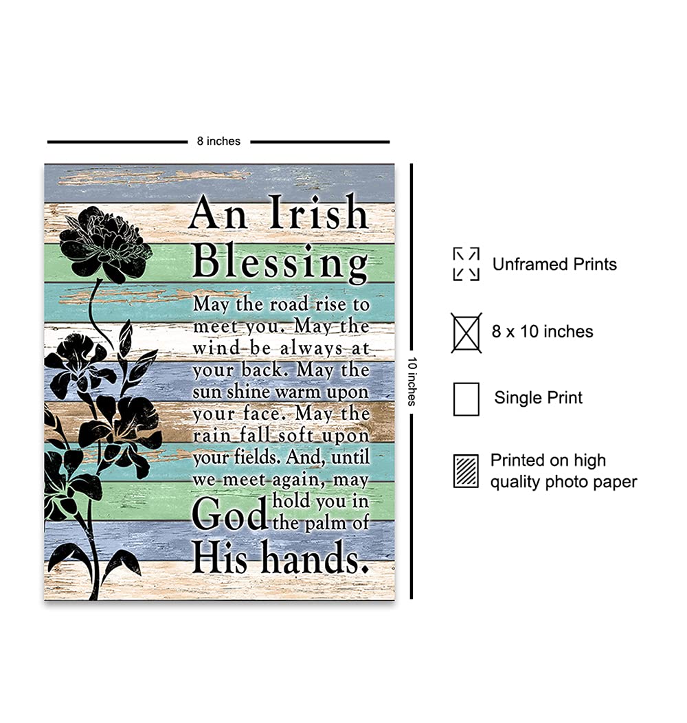 Irish Blessing Wall Decor - Inspirational Quotes Poster for Home & Office