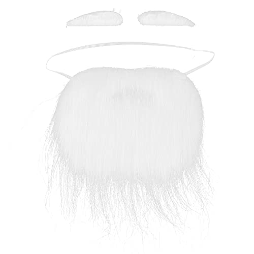 Funny Santa Beard Set - White Fake Santa Claus Mustache & Whiskers for Halloween & Christmas Costume Parties - Perfect for Cosplay, Themed Events & Holiday Celebrations