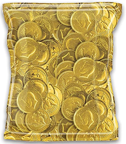 64 Ounce Bulk Half Dollar Chocolate Gold Coins - Milk Chocolate Candy for Parties, Favors, and Celebrations