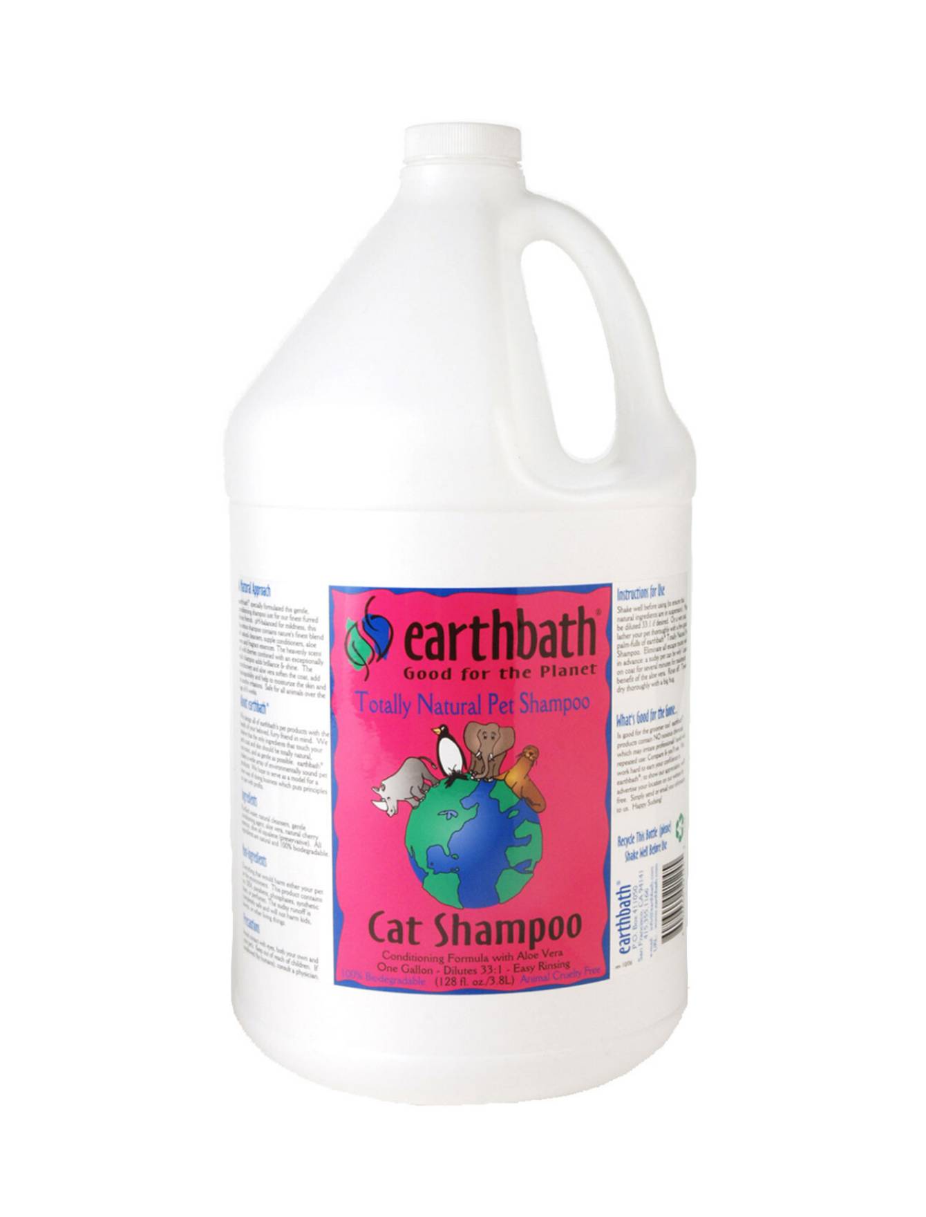 Earthbath Hypoallergenic Cat Shampoo for Sensitive Skin - Oatmeal & Aloe Formula (16oz & 32oz) - Gentle Pet Grooming for Allergy Relief & Soothing Bath Time