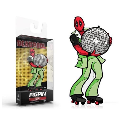 Deadpool 70s Enamel Pin - FiGPiN Mini Collectible for Fans, Gifts & Cosplay Accessories | Perfect for Backpacks, Jackets & Comic Con Events