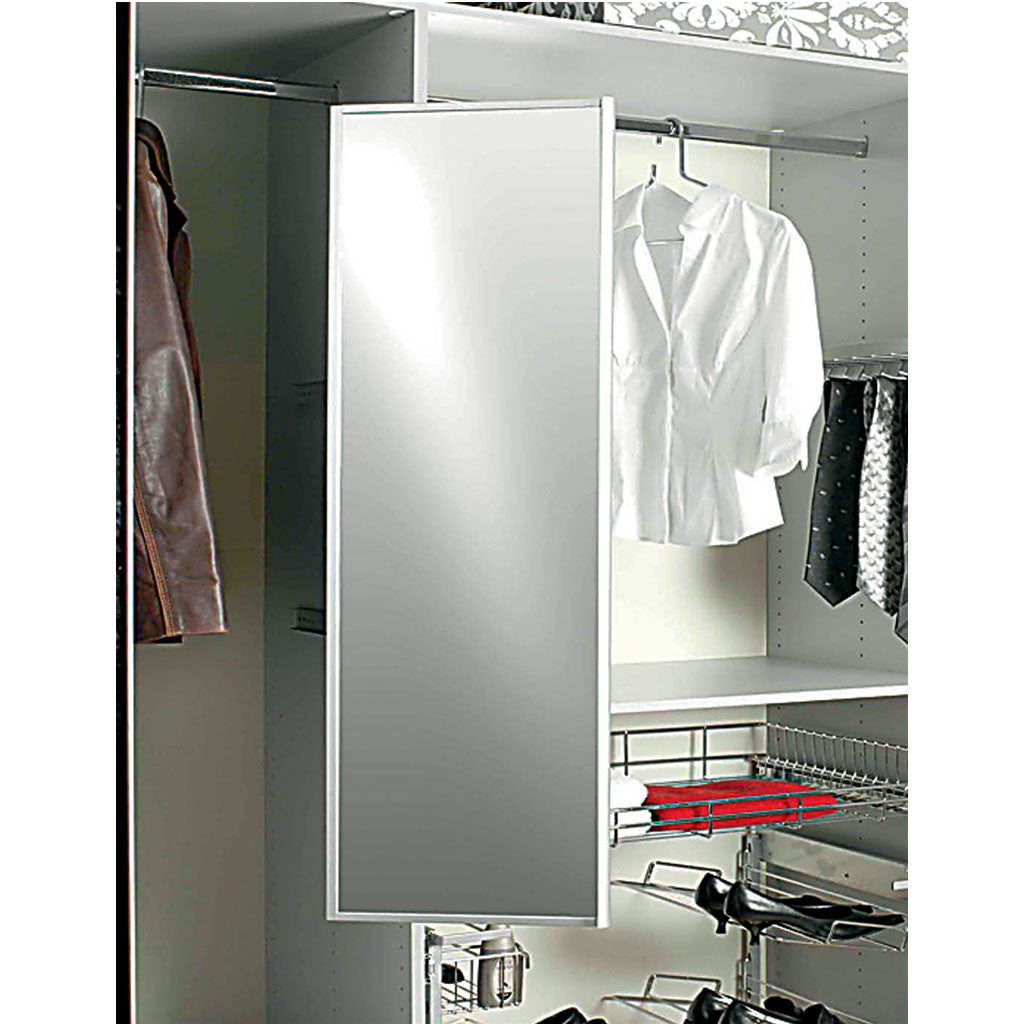 Pivot Pull Out Mirror - Extendable Wall Mounted Bathroom Mirror for Shaving & Makeup, Perfect for Small Spaces & Vanity Areas