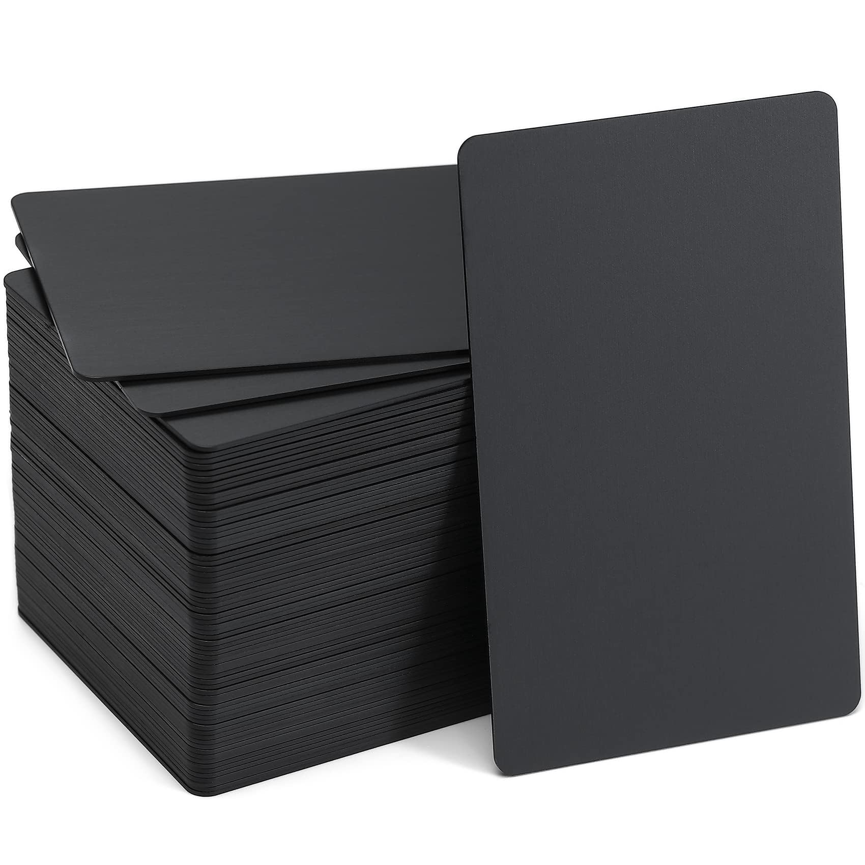 Premium Black Anodized Aluminum Business Cards - 86x54x0.8mm (70pcs) - Luxury Metal Cards for Networking, Corporate Gifting & Executive Branding