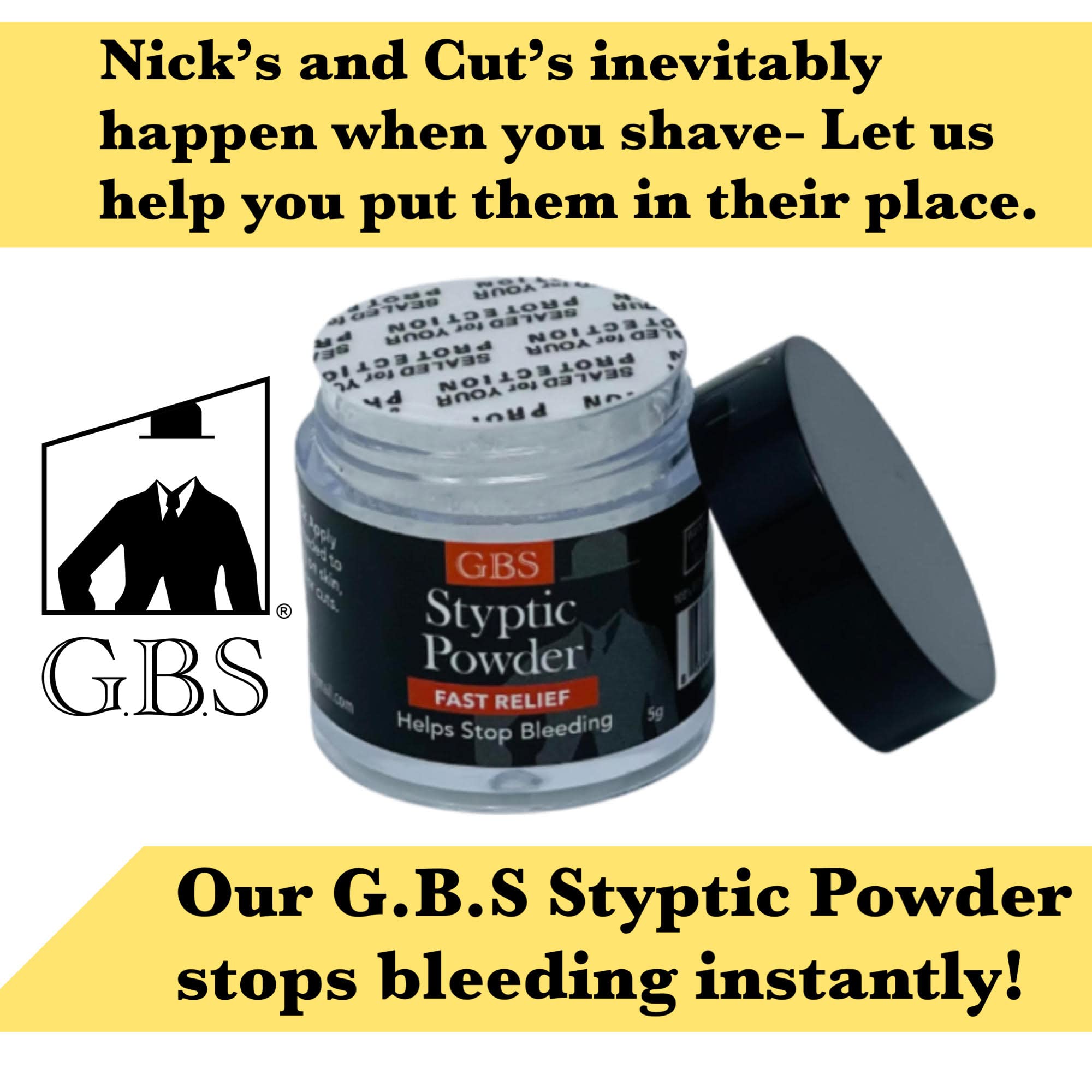 Premium G.B.S Double Edge Razor Blades - 50 Pack with Styptic Powder for Safety & Shavette Razors | Smooth Shaving Experience | Prevent Nicks & Bleeding | Perfect for Home, Travel & Barber Use