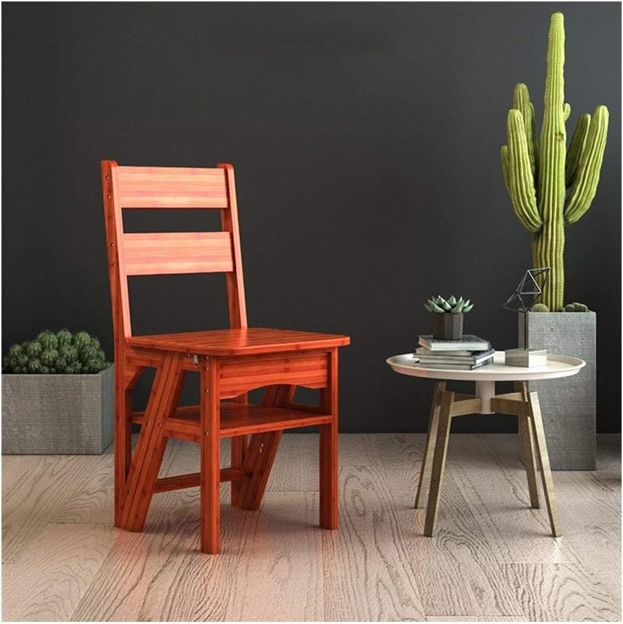 Foldable Bamboo Step Stool Ladder Chair - 100% Bamboo Multifunctional Stepladder for Home Decor, Kitchen, Bathroom & Storage (Color: 4#) | Perfect for Reaching High Shelves, Organizing & Home Improvement