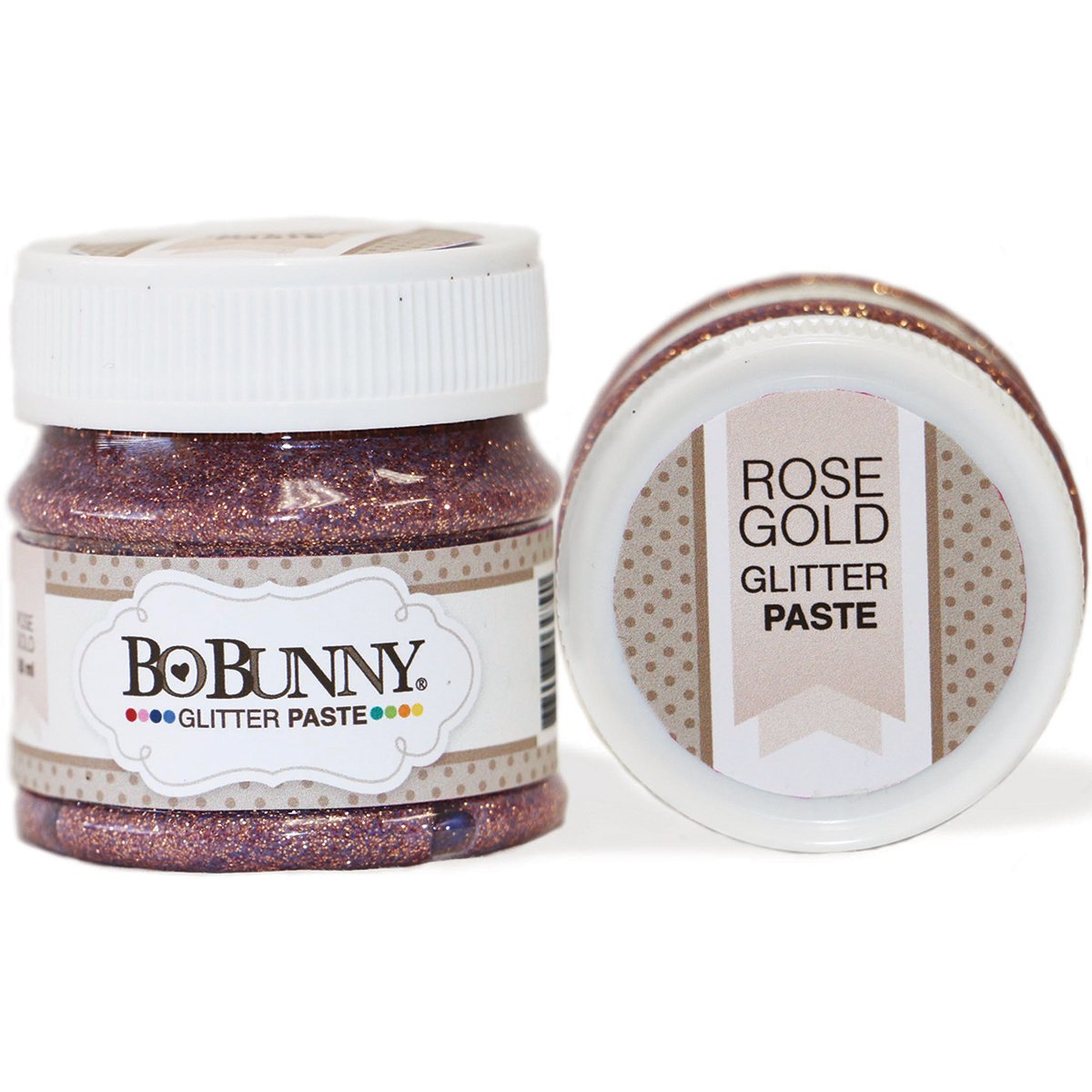 Bo Bunny 12740479 Double Dot Glitter Paste - Rose Gold Glue for Scrapbooking, Card Making & DIY Crafts - Perfect for Decorative Projects, Gift Wrapping & Home Decor