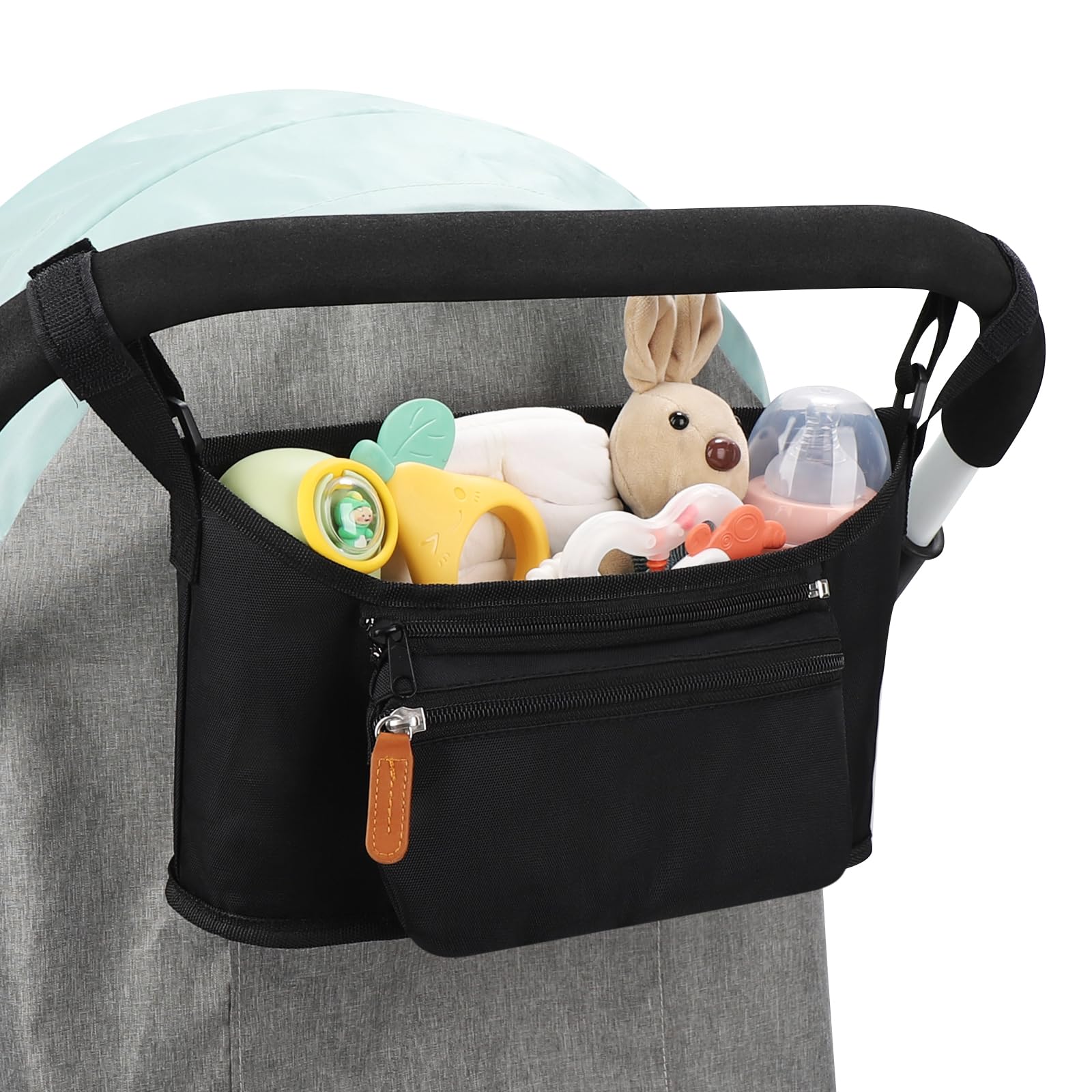 Accmor Universal Stroller Organizer with Detachable Phone Pouch - Stroller Caddy Organizer for Uppababy, Baby Jogger, Nuna, Doona, Britax - Perfect for Diapers, Bottles & Essentials on the Go