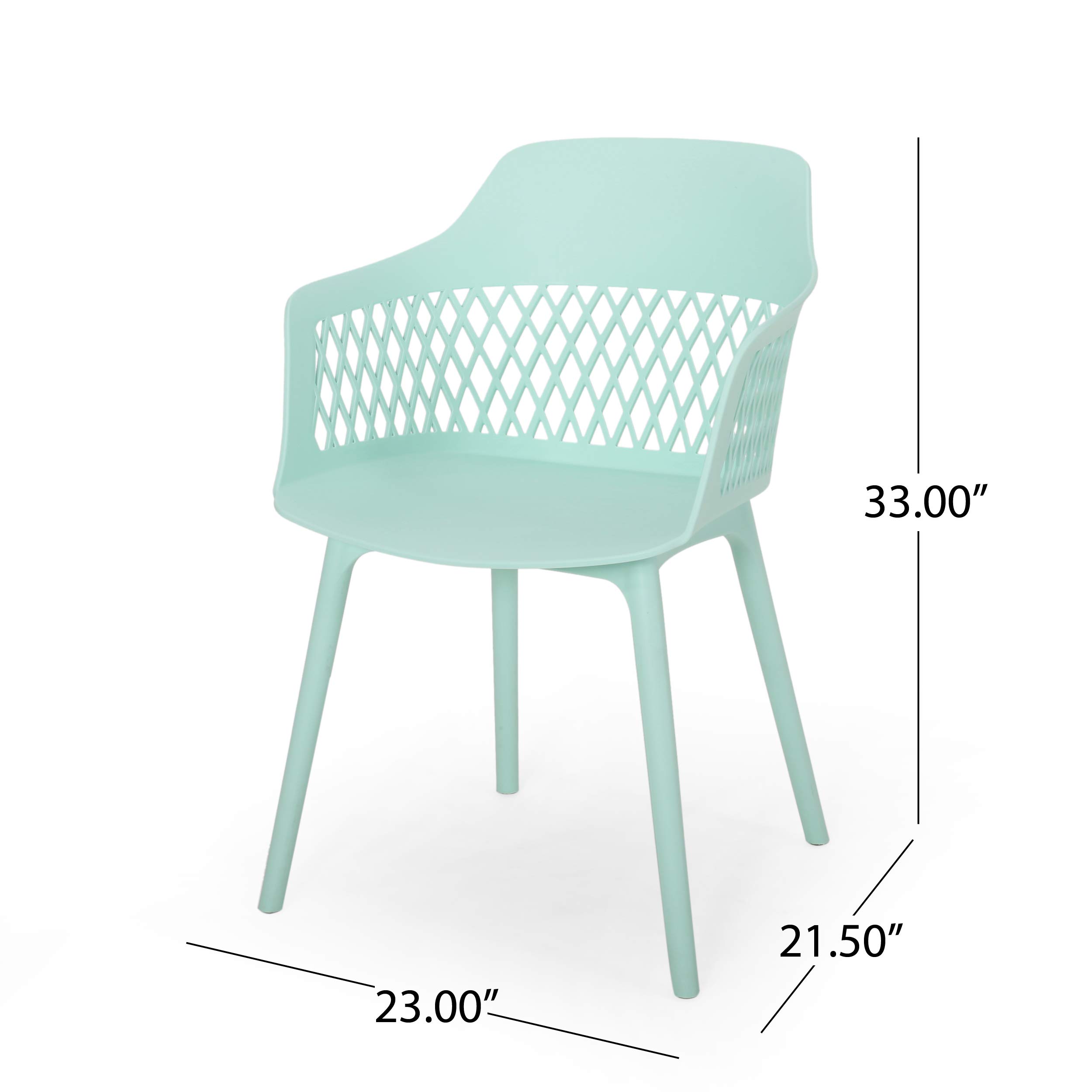 Christopher Knight Home Madeline Outdoor Dining Chairs (Set of 4) - Mint Green Patio Furniture for Garden, Poolside & Backyard Dining - Weather-Resistant Wicker Bistro Chairs