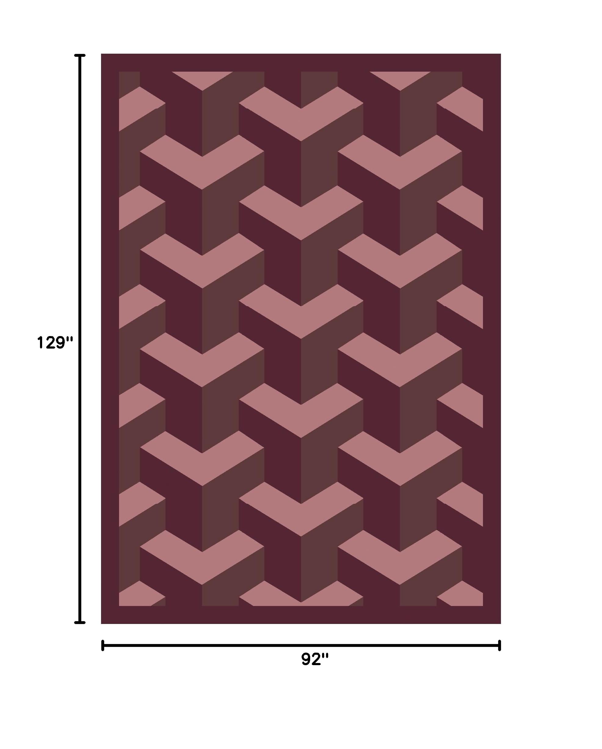 Joy Carpets Kaleidoscope Rooftop Whimsical Area Rugs - Soft Plum Non-Slip Kids Playroom Rug for Nursery, Bedroom & Living Room Decor