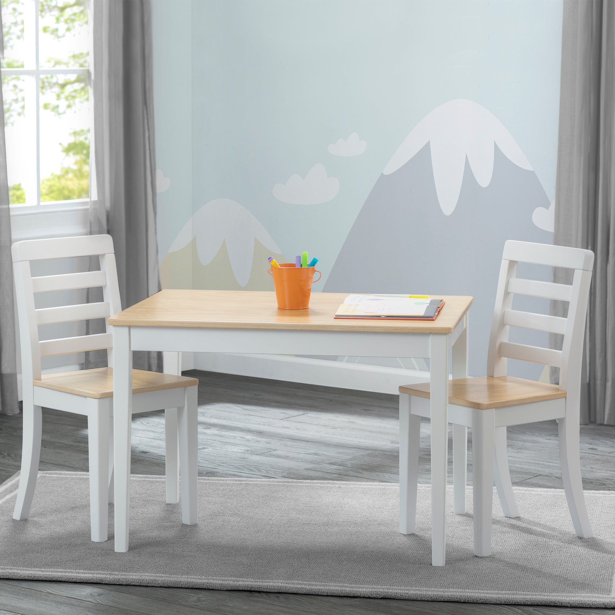 Gateway Dining Table Set with 2 Chairs - Modern Kitchen Breakfast Nook or Small Space Furniture for Apartments, Condos, and Tiny Homes