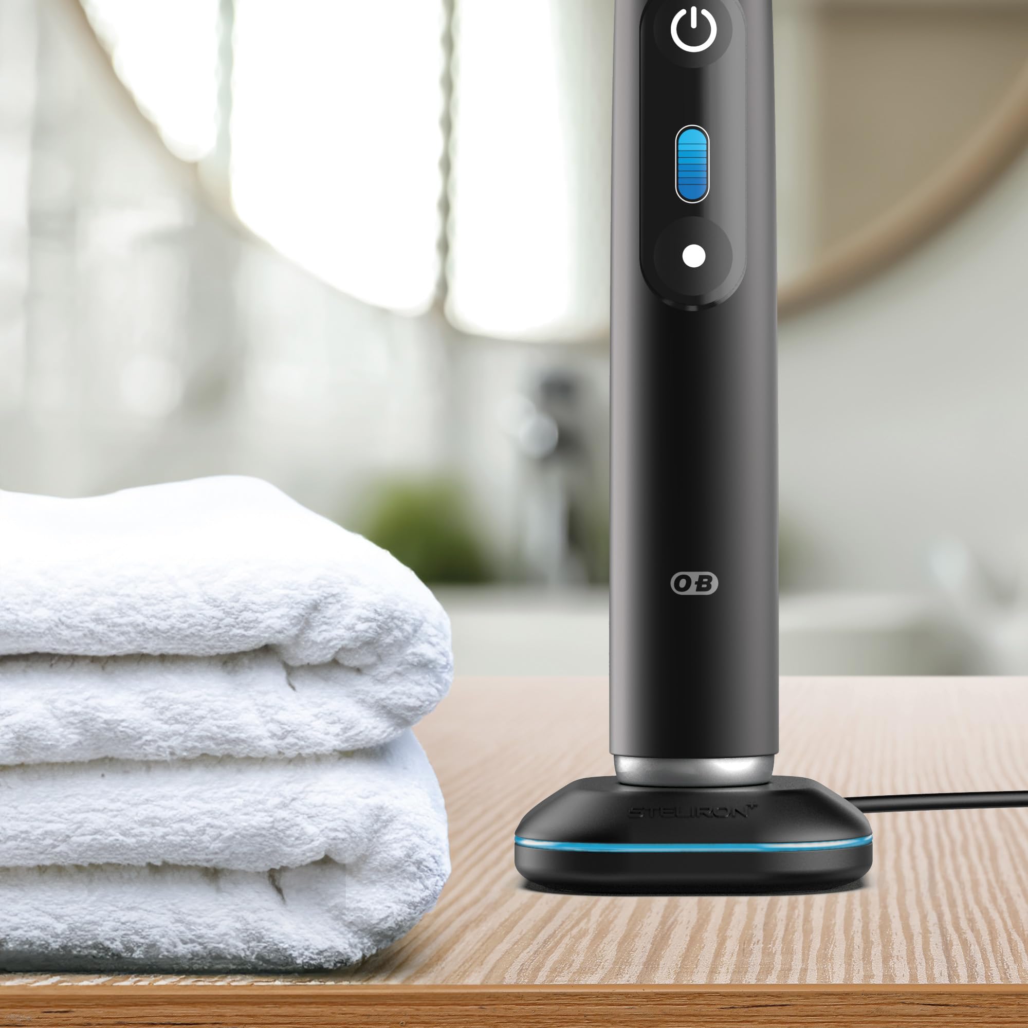 Oral-B iO Series 7/8/9/10 Replacement Magnetic Charger - USB Travel Charging Base with Magnet Stand for Electric Toothbrush (Black) | Home & Travel Use, Perfect for Bathroom Counter or Suitcase