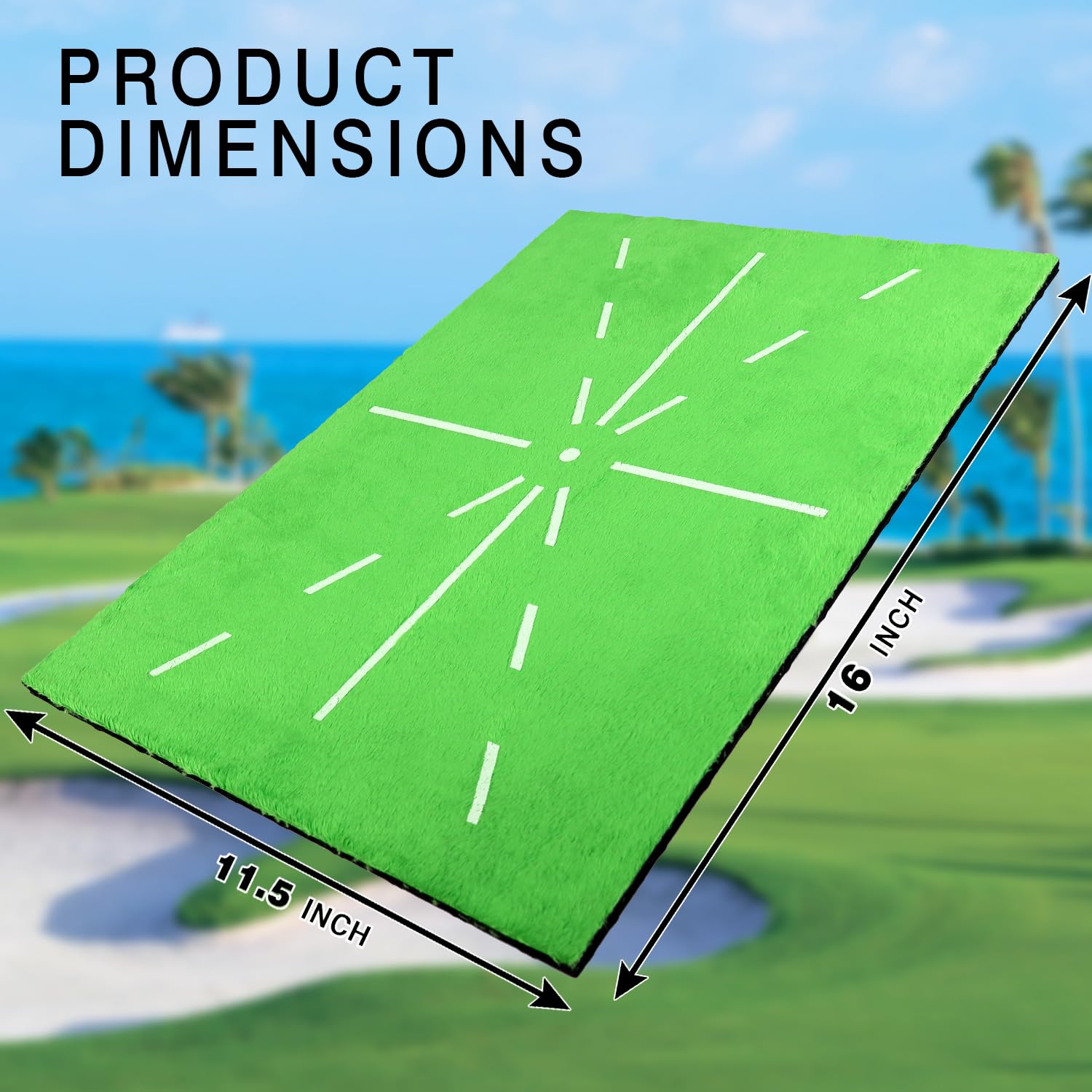 Premium Golf Hitting Mat - 10mm Thick Foam Padding with Non-Slip Rubber Backing - Durable Indoor/Outdoor Golf Practice Mat for Driving Range, Backyard & Home Training - Perfect for Swing Practice & Putting Drills