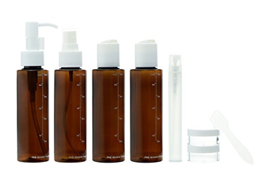 9 Piece Brown With White Cap Travel Kit