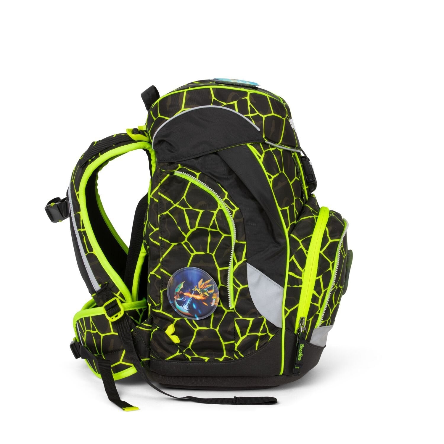 Ergobag 6-Piece School Backpack Set with Dragon RideBear Design - Durable & Spacious for Kids, Teens, and Students - Perfect for School, Travel, and Outdoor Adventures