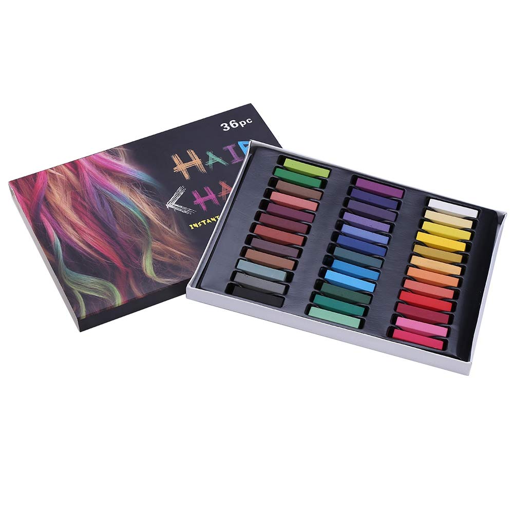Pastel Hair Chalk Kit - Non-Toxic Temporary Hair Color for Women (36 Vibrant Colors) | Perfect for Festivals, Cosplay & Creative Hairstyling