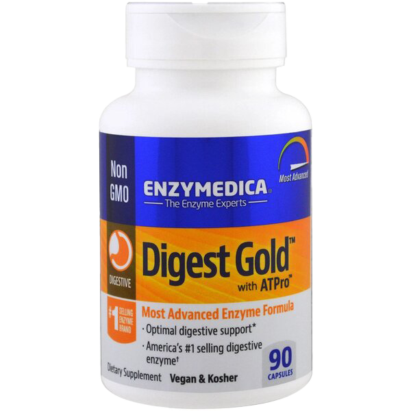 Enzymedica Digest Gold with ATPro - 90 Capsules | Advanced Digestive Enzyme Supplement for Gut Health & Comfort | Ideal for Meals, Travel & Digestive Support