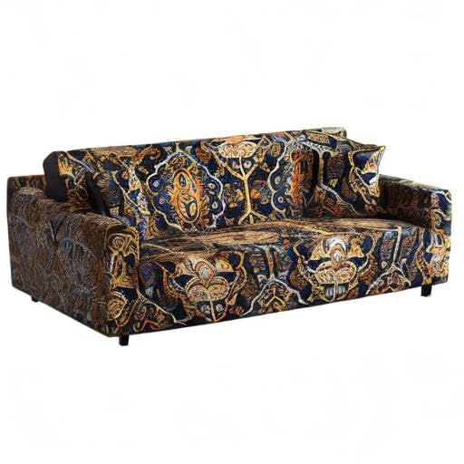 Stretch Printed Sofa Cover - Patterned Slipcover for Armchairs & Couches | Soft Fabric Protector | Perfect for Living Room, Bedroom & Office Decor (AJN, Armchair)