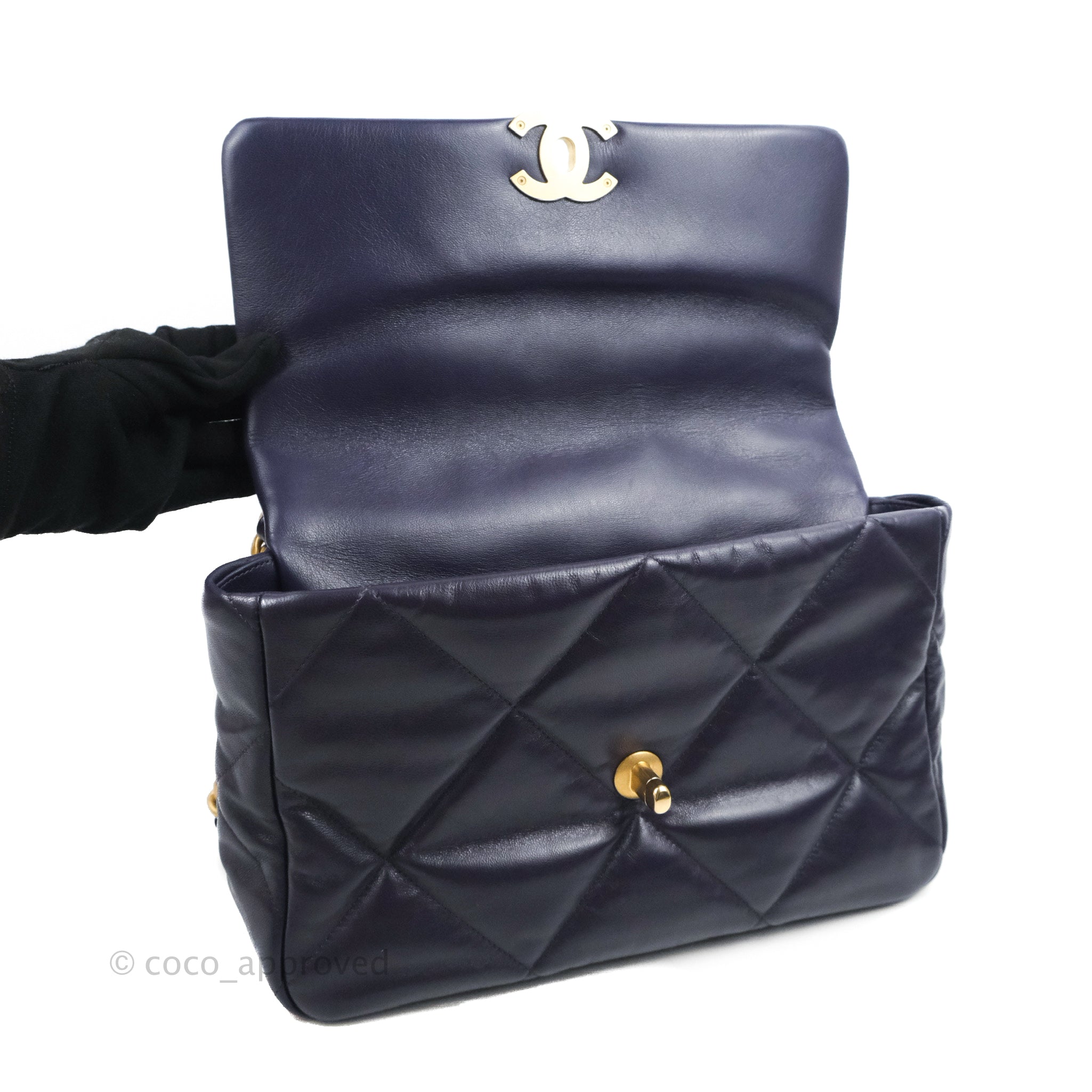 Chanel 19 Medium Flap Bag in Dark Purple with Mixed Hardware - Luxury Designer Handbag for Women, Perfect for Date Night & Special Occasions